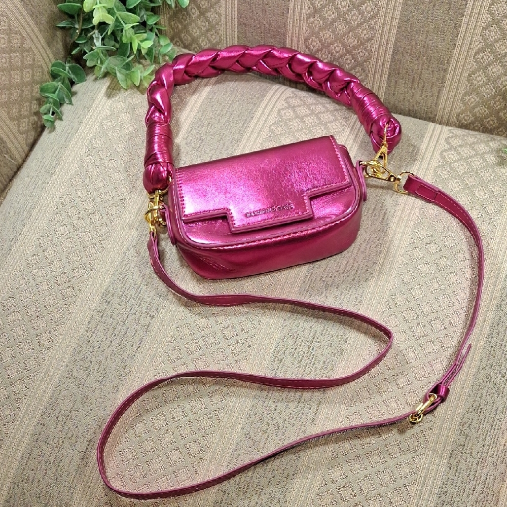 Fashion & Bags Metallic Hot Pink Mini Convertible Bag